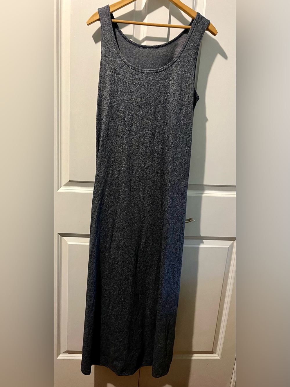American Apparel Heathered Navy Cotton Blend Tank Maxi Dress One Size